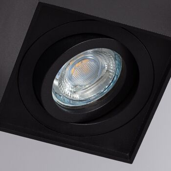 Ledkia Plafonnier Aluminium Jaspe Noir Noir 6