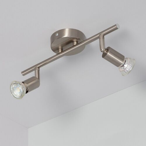 Ledkia Lámpara de Techo Orientable Aluminio Oasis 2 Focos Plata Plata