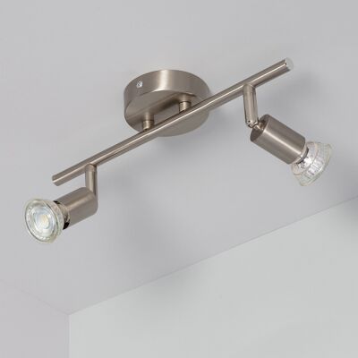 Ledkia Plafonnier Orientable Aluminium Oasis 2 Spots Argent Argenté