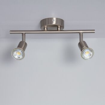 Ledkia Plafonnier Orientable Aluminium Oasis 2 Spots Argent Argenté 5