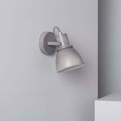 Ledkia Lampada da Parete Orientabile in Alluminio 1 Faretto Grigio Smerigliato