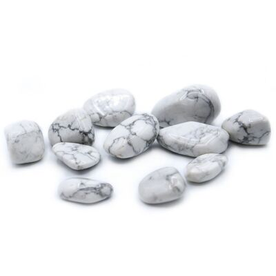 TBm-04 - L Tumble Stones - Howlita, Blanco - Vendido en 24x unidad/es por exterior