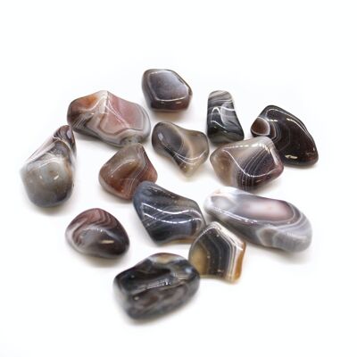 TBm-69 - Pack de 24 Tumble Stones - Ágata gris - Vendido en 24x unidad/es por exterior