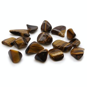 TbmM-24 - M Tumble Stone - Tiger Eye - Or - Vendu en 24x unité/s par extérieur 2