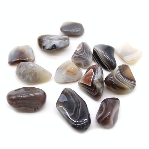 TbmM-57 - Pack of 24 Tumble Stones - Grey Agate - Sold in 24x unit/s per outer