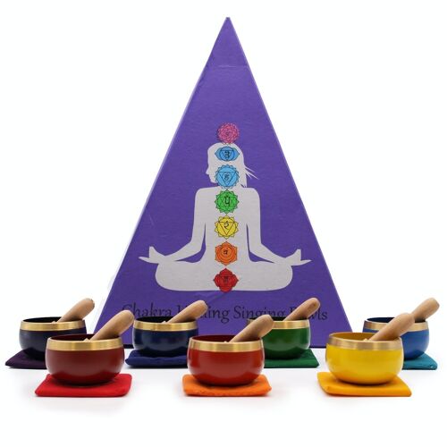 TIBS-19 - Chakra Pyramid Singing Bowl Gift Set - Sold in 1x unit/s per outer