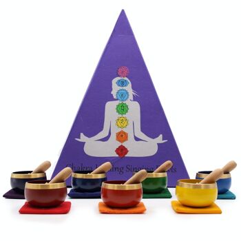 TIBS-19 - Coffret Cadeau Bol Chantant Pyramide Chakra - Vendu en 1x unité/s par extérieur 1