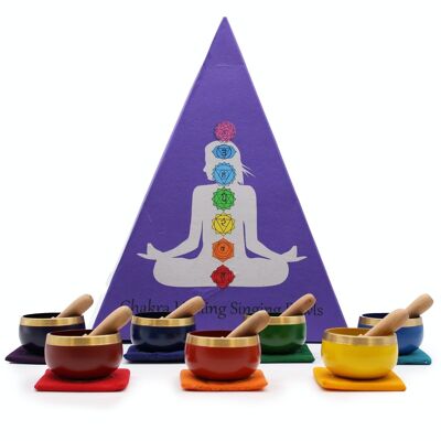 TIBS-19 - Chakra Pyramid Singing Bowl Gift Set - Sold in 1x unit/s per outer