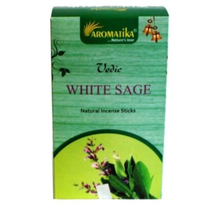 vedic-03c - Vedic -Incense Sticks - White Sage (Full Carton - 25 boxes of 12) - Sold in 300x unit/s per outer