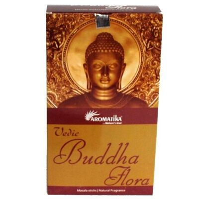 vedic-09c - Vedic - Varillas de incienso - Buddha Flora (Cartón completo - 25 cajas de 12) - Vendido en 300x unidad/es por exterior
