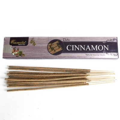 Vedic-12 - Vedic -Bâtons d'encens - Cannelle - Vendu en 12x unité/s par extérieur