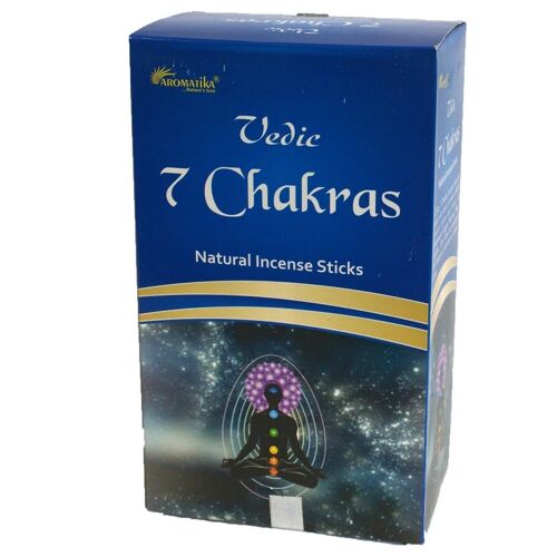 vedic-13c - Vedic - Incense Sticks - 7 Chakras (Full Carton - 25 boxes of 12) - Sold in 300x unit/s per outer
