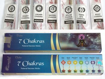 vedic-13c - Vedic - Bâtons d'encens - 7 Chakras (Carton complet - 25 boîtes de 12) - Vendu en 300x unité/s par extérieur 3