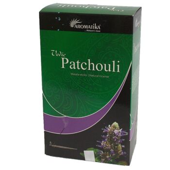 vedic-14c - Vedic - Bâtons d'encens - Patchouli (Carton complet - 25 boîtes de 12) - Vendu en 300x unité/s par extérieur 1