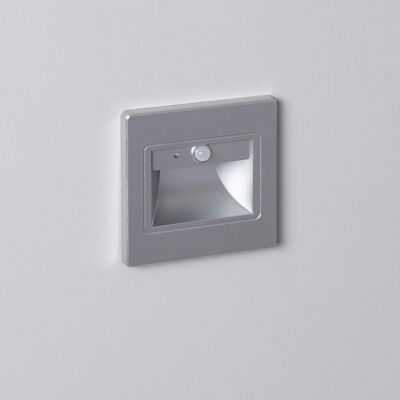 Ledkia LED Wall Beacon 1.5 W Recessed with PIR Sensor Bark Gray Warm White 3000K
