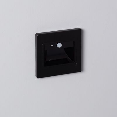 Ledkia LED Wall Beacon 1.5W Recessed with PIR Sensor Bark Black Warm White 3000K