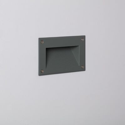 Ledkia Baliza Exterior LED 3W Empotrable Pared Gris Mystic Blanco Cálido 3000K