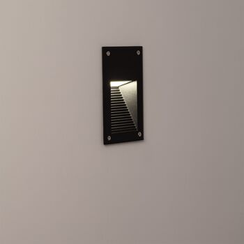 Ledkia Balise Extérieur LED 3W Encastré Mural Noir Cooper Blanc Chaud 3000K 2
