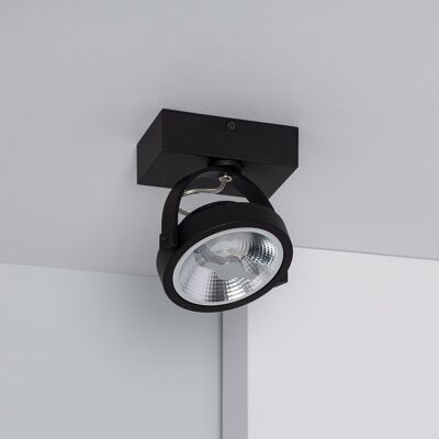 Ledkia 15 W CREE adressierbarer LED-Oberflächenstrahler AR111, dimmbar, Schwarz, Warmweiß, 2700 K