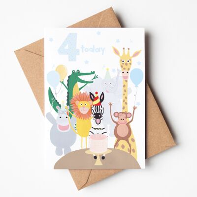 Carte d'anniversaire 4 ans