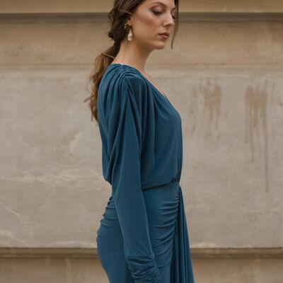 ALEXIS blue knitted dress