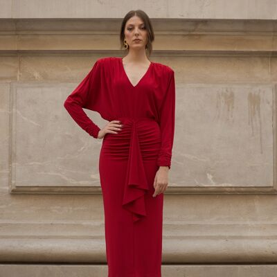 Robe en maille rouge ALEXIS