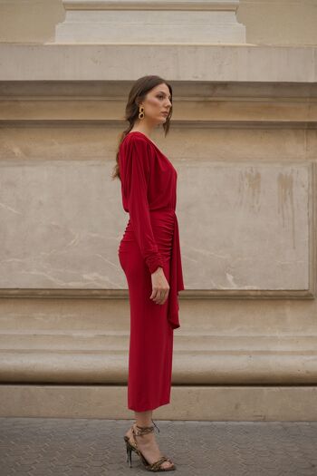 Robe en maille rouge ALEXIS 3