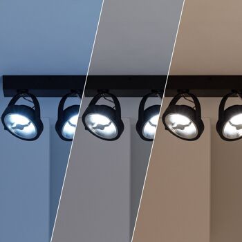 Spot LED de Surface Adressable Ledkia 30W CREE AR111 Intensité Variable Noir Blanc Chaud 2700K 9