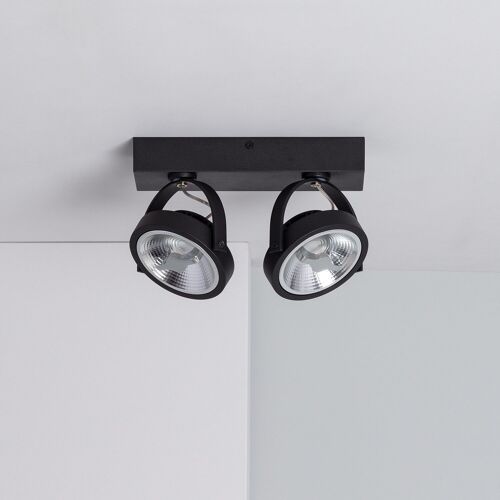 Ledkia Foco LED 30W CREE de Superficie Direccionable AR111 Regulable Negro Blanco Frío 5500K