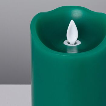 Ledkia Pack de 3 Bougies LED Cire Naturelle Spécial Flamme Vert 3
