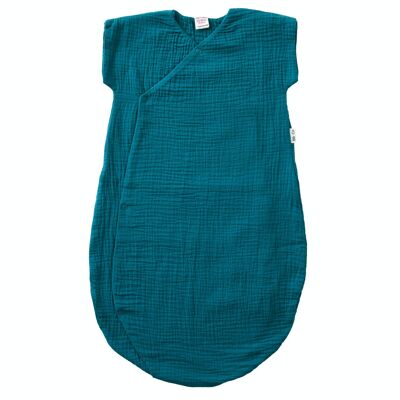 Saco de dormir kimono gasa doble verde pavo claro