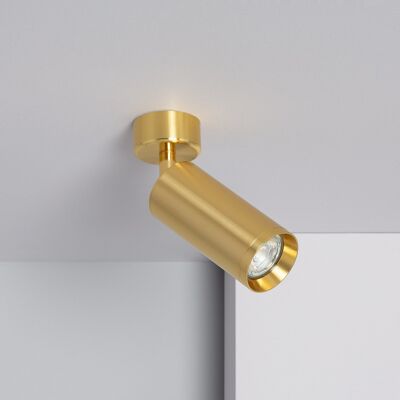 Support de lampe spot en aluminium Ledkia pour ampoules GU10 à quartz doré