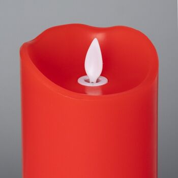 Ledkia Pack de 3 Bougies LED Cire Naturelle Spécial Flamme Rouge 2