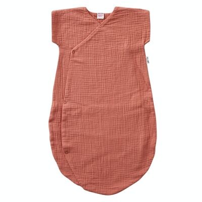 Lightweight double gauze kimono sleeping bag plain marsala