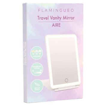 Miroir de voyage avec lumière LED 3 modes, intensité réglable et rechargeable 10