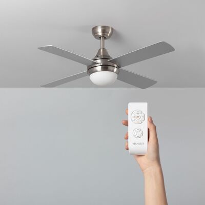 Ventilateur de plafond TechBrey en nickel marine 110 cm