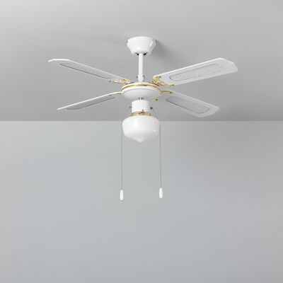 Ledkia White Havoc Ceiling Fan 103cm White