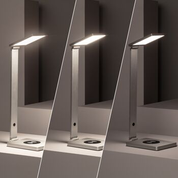 Ledkia Dimmable 8W Lampe de Bureau LED Flexo avec Chargeur Sans Fil Qi Smartphone Liberty Aluminium 4