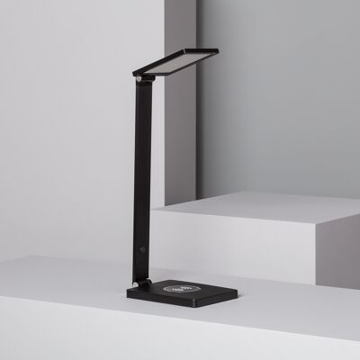 Ledkia Dimmable 8W Lampe de Bureau Flexo LED avec Chargeur Sans Fil Qi Smartphone Liberty Noir