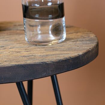 TABLE D APPOINT AVEC UN PLATEAU EN TECK RECYCLE ET DES PIEDS EN METAL NOIR 40X40XH50CM IODIA 4