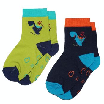 Chaussettes pour enfants pack de 2 >>Petits dinosaures<< 1