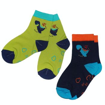 Chaussettes pour enfants pack de 2 >>Petits dinosaures<< 2