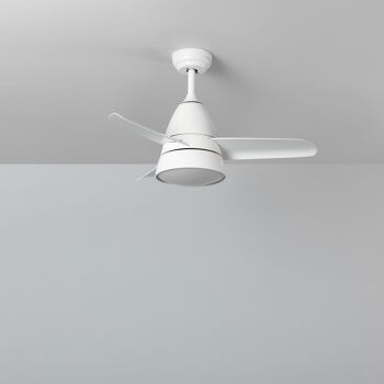 Ledkia Ventilateur de Plafond LED Industriel Blanc 91cm Moteur DC Blanc Neutre 4000K - 4500K 1