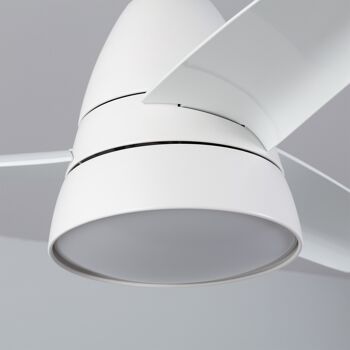 Ledkia Ventilateur de Plafond LED Industriel Blanc 91cm Moteur CC Blanc Chaud 3000K - 3500K 5