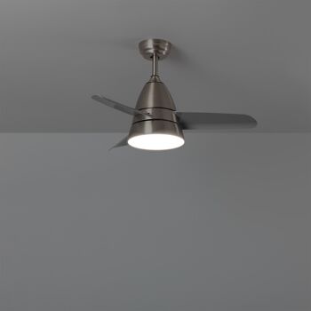 Ledkia Silver Ventilateur de Plafond LED Industriel 91cm Moteur DC Blanc Chaud 3000K - 3500K 5