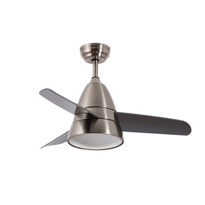 Ledkia Silver Industrieller LED-Deckenventilator, 91 cm, wählbarer Gleichstrommotor (Warm-Neutral-Kalt)