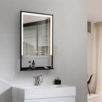 Ledkia Miroir Salle de Bain avec Lumière LED Anti-Buée Touch Madeira Blanc Froid 6000K - 6500K 1
