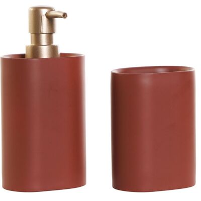 SET 2 DISTRIBUTEURS RÉSINE PVC 8,5X6X18 TERRACOTTA PB174912