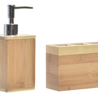 BATHROOM SET 2 BAMBOO 13X5X9 NATURAL PB185388