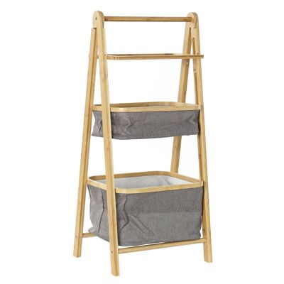 ETAGERE BAMBOU POLYESTER 45X32X98 GRIS PB186046